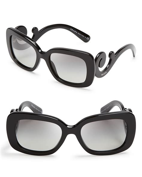 black border rectangle prada glasses|Macy's.